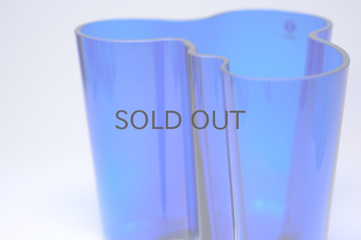 画像5: iittala/イッタラ/ALVAR AALTO/Savoy vas/アルヴァ・アアルトコレクション ベース/H12cm/2002年/廃盤色ダークブルー (5)