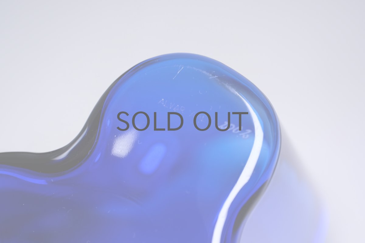 画像9: iittala/イッタラ/ALVAR AALTO/Savoy vas/アルヴァ・アアルトコレクション ベース/H12cm/2002年/廃盤色ダークブルー (9)