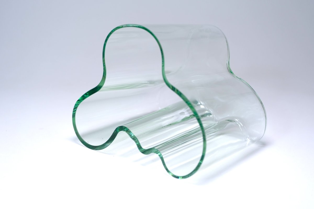 画像7: iittala/イッタラ/ALVAR AALTO/Savoy vas/アルヴァ・アアルトコレクション ベース/H12cm/アアルト誕生100周年/限定カラー初期クリア/1998年 (7)