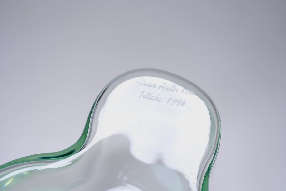 画像9: iittala/イッタラ/ALVAR AALTO/Savoy vas/アルヴァ・アアルトコレクション ベース/H12cm/アアルト誕生100周年/限定カラー初期クリア/1998年 (9)