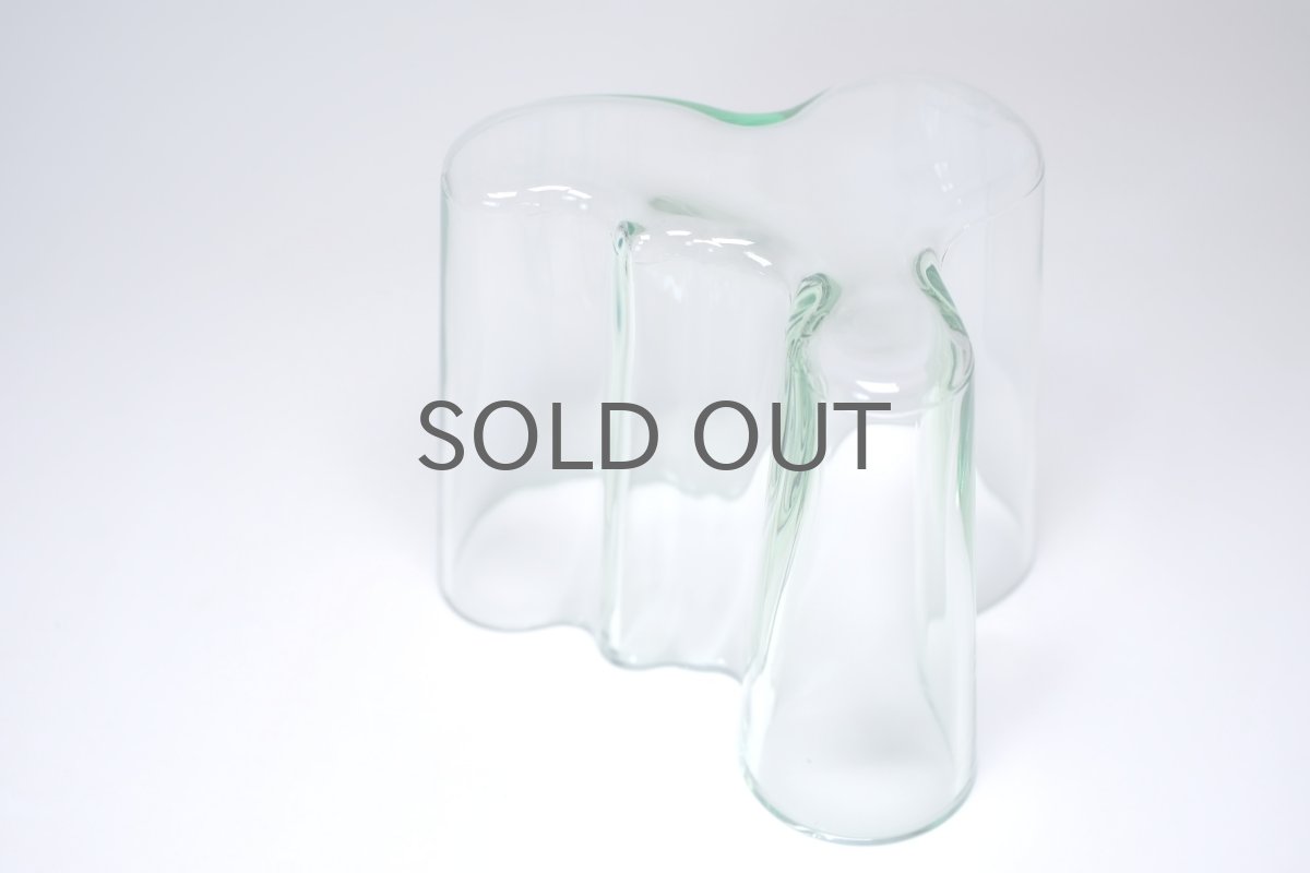 画像8: iittala/イッタラ/ALVAR AALTO/Savoy vas/アルヴァ・アアルトコレクション ベース/H12cm/アアルト誕生100周年/限定カラー初期クリア/1998年 (8)