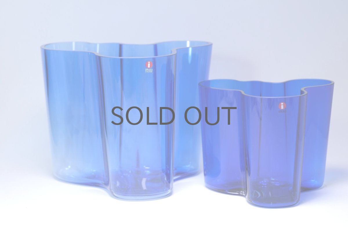 画像10: iittala/イッタラ/ALVAR AALTO/Savoy vas/アルヴァ・アアルトコレクション ベース/H12cm/2002年/廃盤色ダークブルー (10)