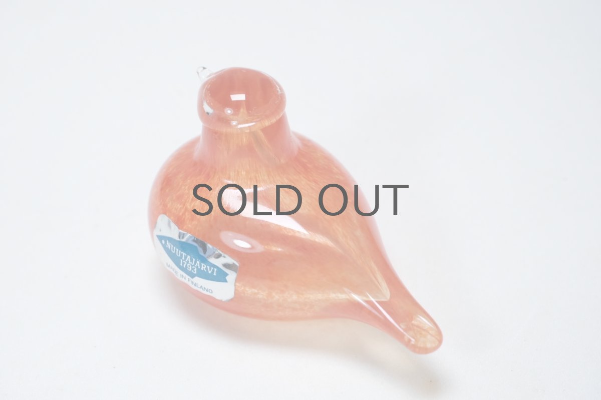 画像4: 北欧アートガラス/iittala/イッタラバード/Oiva Toikka/オイバトイッカ/Hippiainen/ヒッピアイネン/Golden-Crested Kinglet/パウダーオレンジ (4)