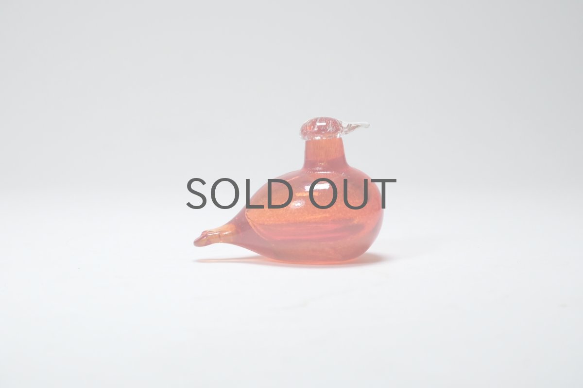 画像2: 北欧アートガラス/iittala/イッタラバード/Oiva Toikka/オイバトイッカ/Hippiainen/ヒッピアイネン/Golden-Crested Kinglet/レッド (2)