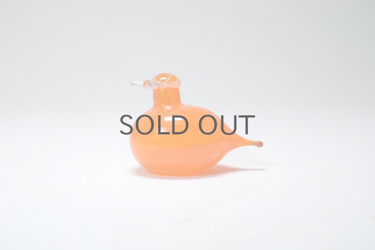 画像1: 北欧アートガラス/iittala/イッタラバード/Oiva Toikka/オイバトイッカ/Hippiainen/ヒッピアイネン/Golden-Crested Kinglet/ビビットパウダーオレンジ (1)