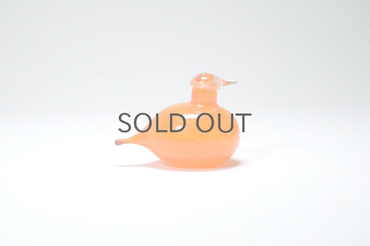 画像2: 北欧アートガラス/iittala/イッタラバード/Oiva Toikka/オイバトイッカ/Hippiainen/ヒッピアイネン/Golden-Crested Kinglet/ビビットパウダーオレンジ (2)