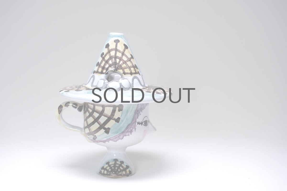 画像3:  北欧デンマーク/Bjorn Wiinblad /ビヨン・ウィンブラッド/フラワーベース/ミニ/ハットの女性 (3)