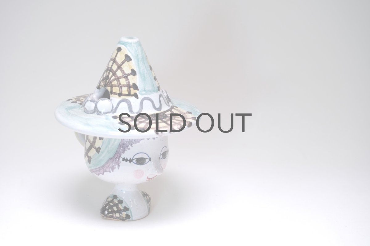 画像7:  北欧デンマーク/Bjorn Wiinblad /ビヨン・ウィンブラッド/フラワーベース/ミニ/ハットの女性 (7)