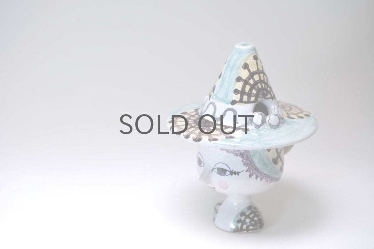 画像8:  北欧デンマーク/Bjorn Wiinblad /ビヨン・ウィンブラッド/フラワーベース/ミニ/ハットの女性 (8)