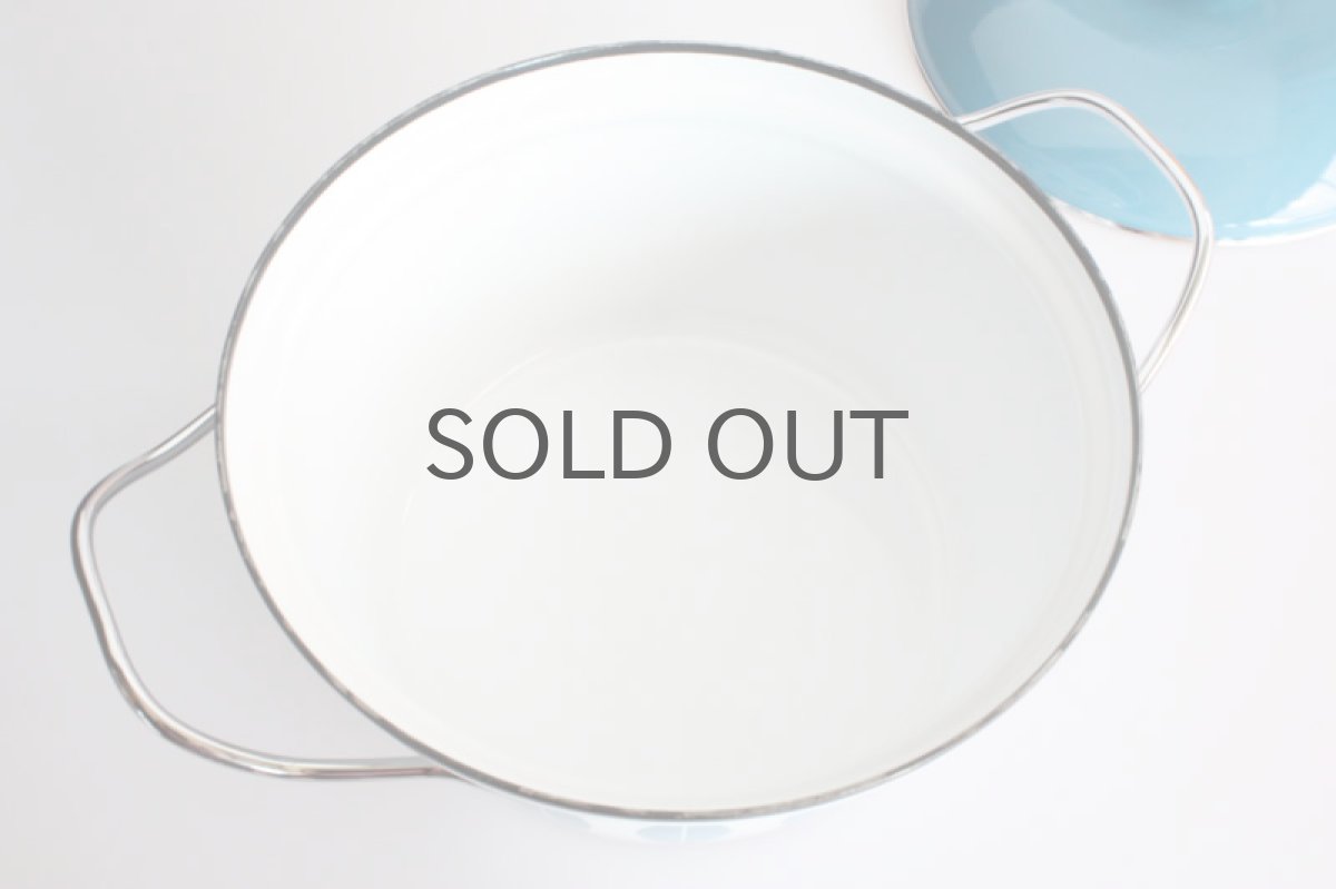 画像3: CATHERINE HOLM Lotus キャサリンホルム ロータス 両手鍋 22cm 白&ターコイズブルー (3)