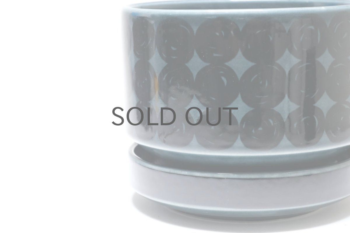 画像2: ビンテージ北欧/ARABIA/アラビア/Kera/ケラ/Gunvor Olin-Gronqvist/Richard Lindh/植物ポット/Mサイズ/レアカラーブルー (2)