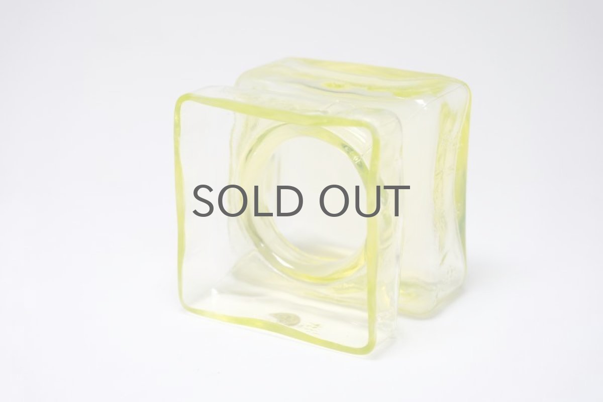 画像5: ビンテージ北欧雑貨/Riihimaen/リーヒマエン・ラシ/Lasi Pala/花瓶/イエロー/Mサイズ (5)