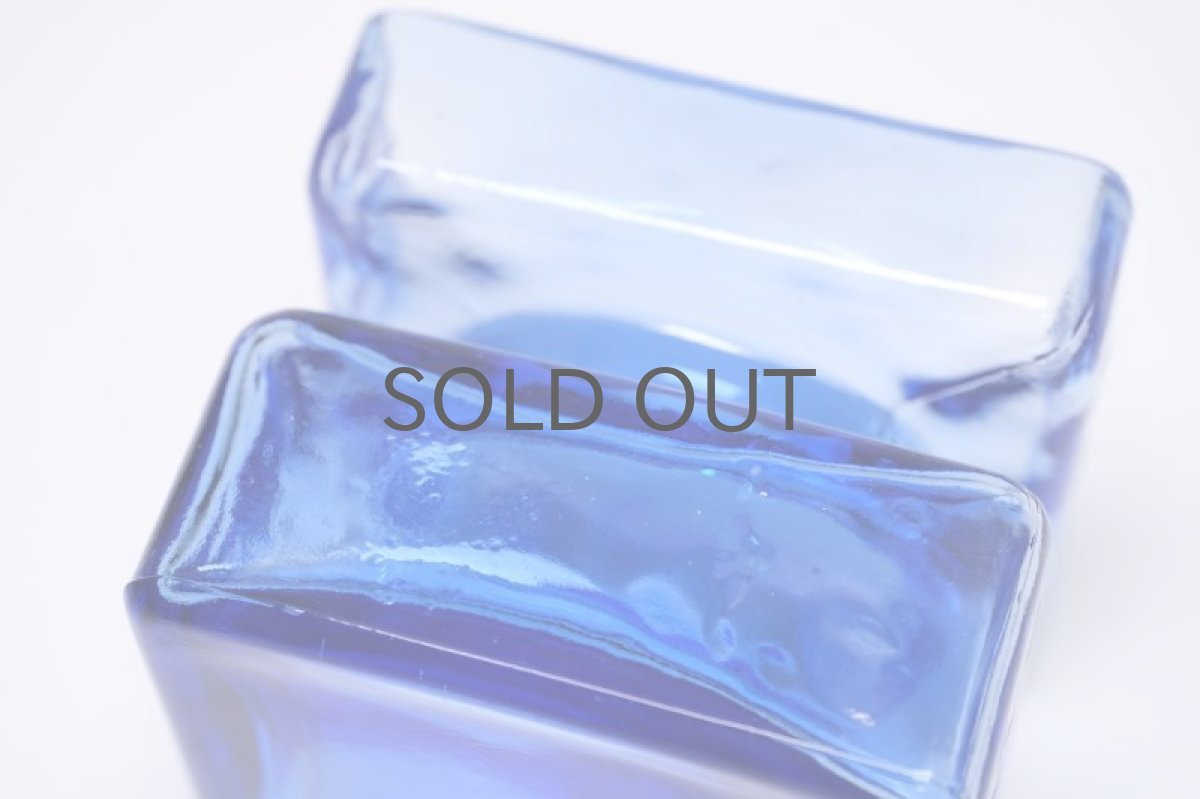 画像7: ビンテージ北欧雑貨/Riihimaen Lasi /リーヒマエン・ラシ/Pala/パラ/花瓶/ブルー/Mサイズ (7)