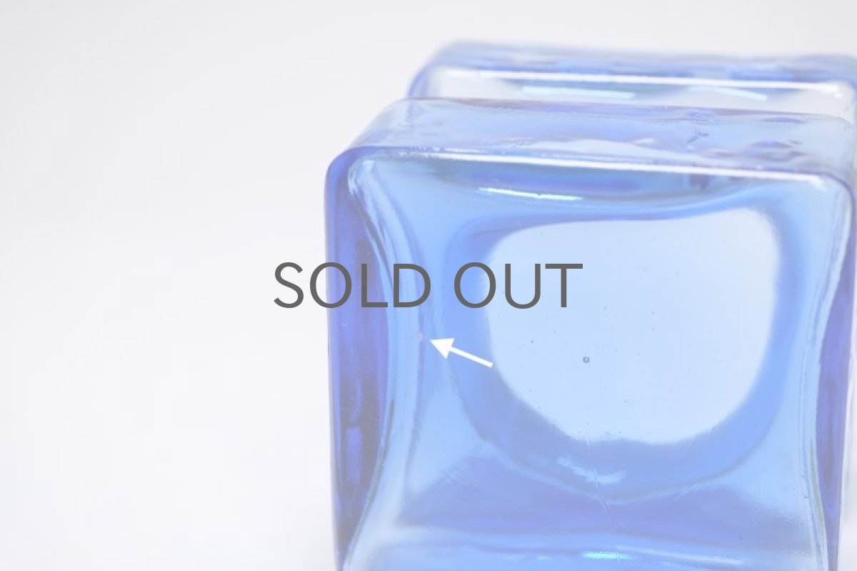 画像5: ビンテージ北欧雑貨/Riihimaen Lasi /リーヒマエン・ラシ/Pala/パラ/花瓶/ブルー/Mサイズ (5)