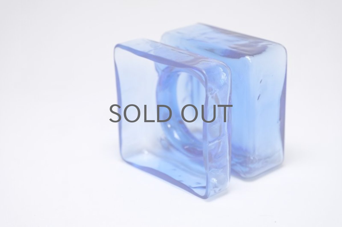 画像4: ビンテージ北欧雑貨/Riihimaen Lasi /リーヒマエン・ラシ/Pala/パラ/花瓶/ブルー/Mサイズ (4)