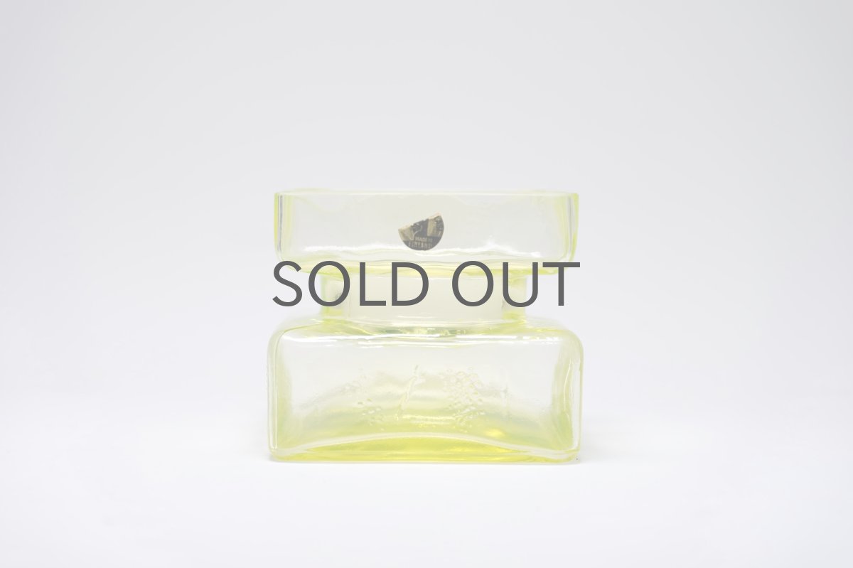 画像6: ビンテージ北欧雑貨/Riihimaen/リーヒマエン・ラシ/Lasi Pala/花瓶/イエロー/Mサイズ (6)