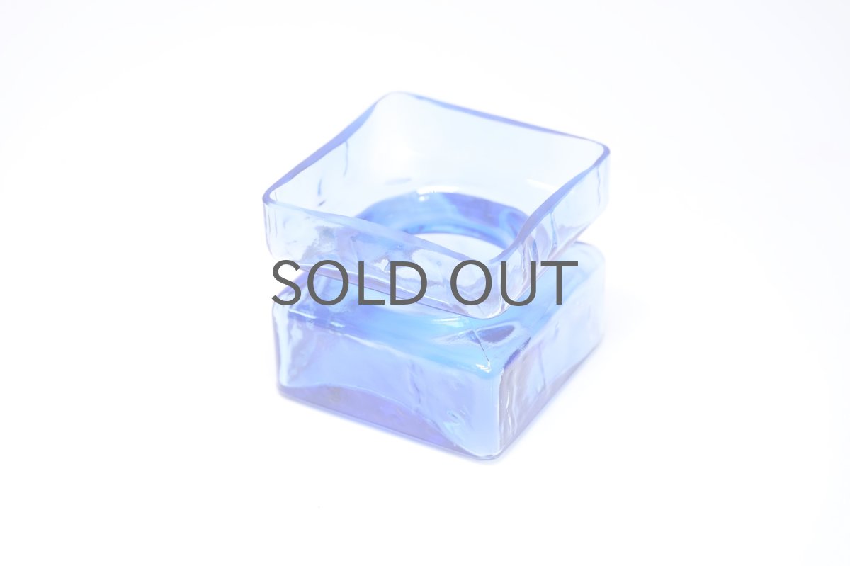 画像8: ビンテージ北欧雑貨/Riihimaen Lasi /リーヒマエン・ラシ/Pala/パラ/花瓶/ブルー/Mサイズ (8)