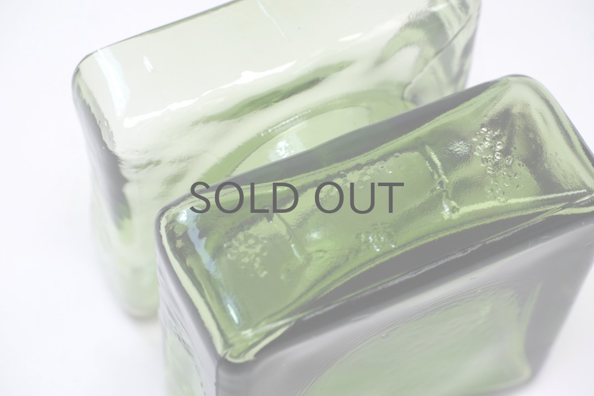 画像5: ビンテージ北欧雑貨/Riihimaen Lasi /リーヒマエン・ラシ/Pala/パラ/花瓶/モスグリーン/Mサイズ (5)