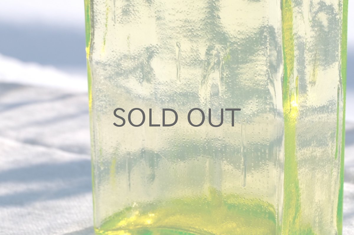 画像4: ビンテージ北欧雑貨/RiihimaenLasi/リーヒマエン・ラシ/Helena Tynell/ヘレナ・ティネル/Lankkupullo/ボトル/イエロー (4)