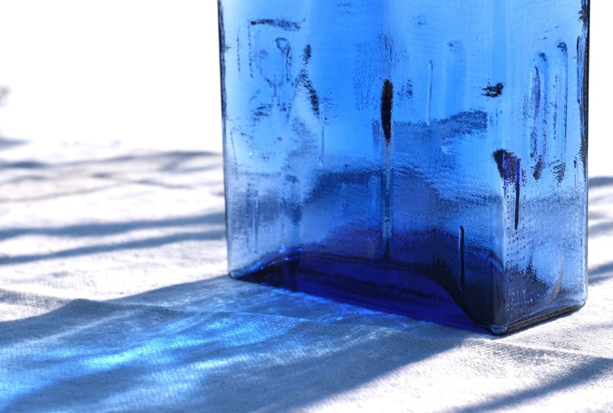 画像3: ビンテージ北欧雑貨/RiihimaenLasi/リーヒマエン・ラシ/Helena Tynell/ヘレナ・ティネル/Lankkupullo/ボトル/ブルー (3)