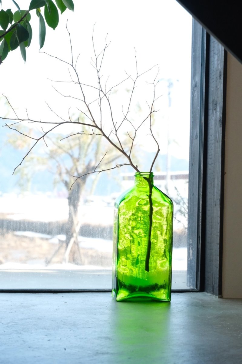 画像6: ビンテージ北欧雑貨/RiihimaenLasi/リーヒマエン・ラシ/Helena Tynell/ヘレナ・ティネル/Lankkupullo/ボトル/グリーン (6)