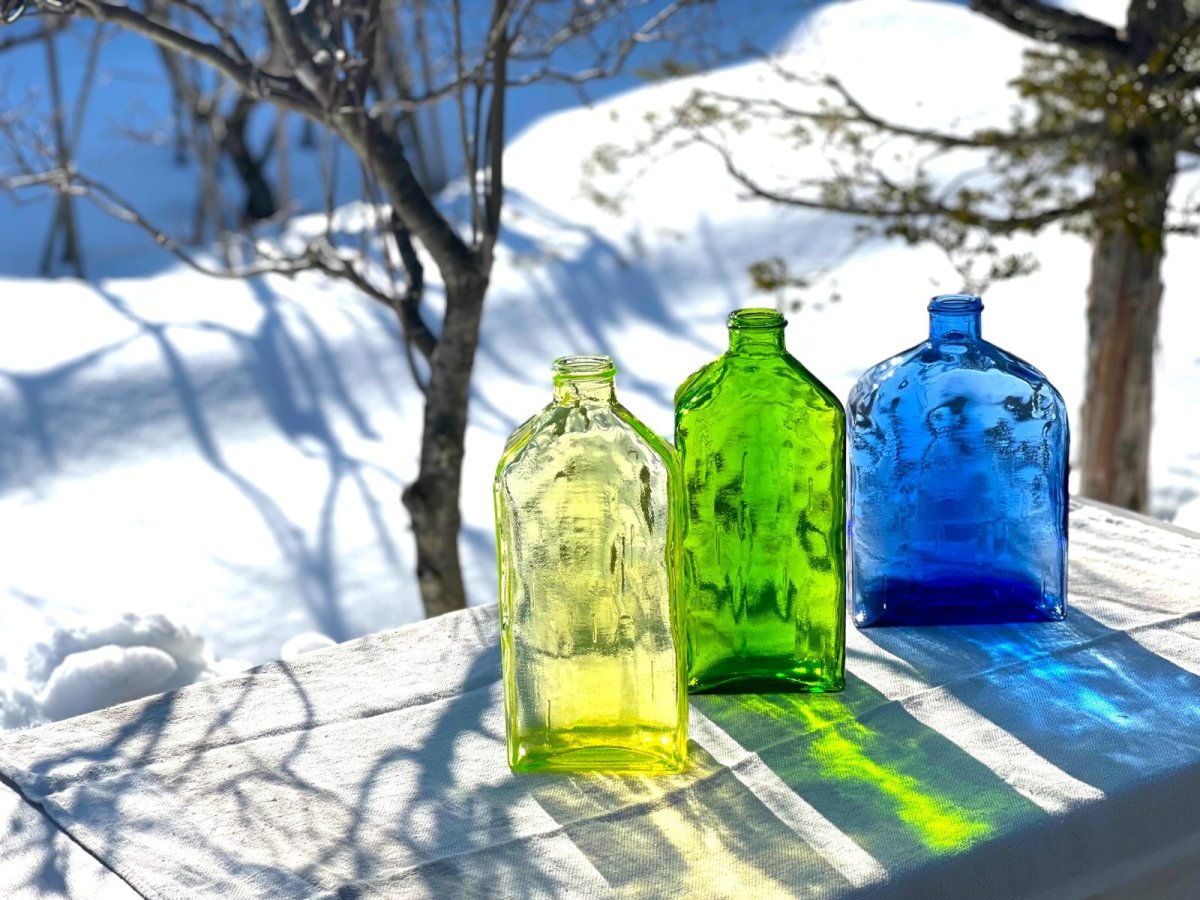 画像6: ビンテージ北欧雑貨/RiihimaenLasi/リーヒマエン・ラシ/Helena Tynell/ヘレナ・ティネル/Lankkupullo/ボトル/ブルー (6)