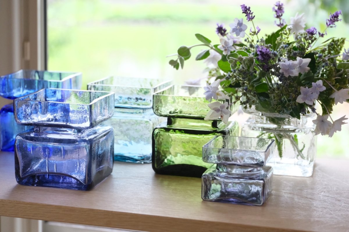 画像9: 北欧雑貨/Riihimaen Lasi/リーヒマエンラシ/Pala/パラシリーズ/花瓶/Lサイズ/ブルー (9)