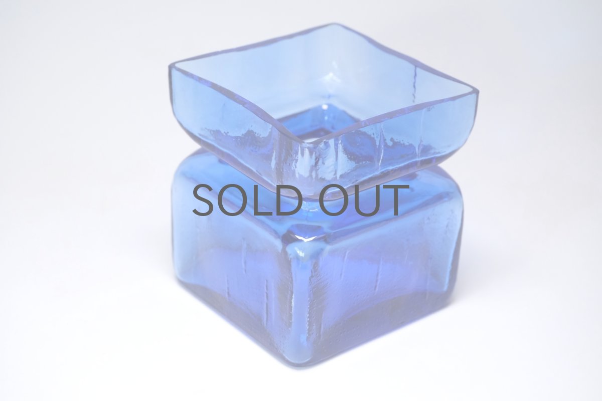 画像2: 北欧雑貨/Riihimaen Lasi/リーヒマエンラシ/Pala/パラシリーズ/花瓶/Lサイズ/ブルー (2)