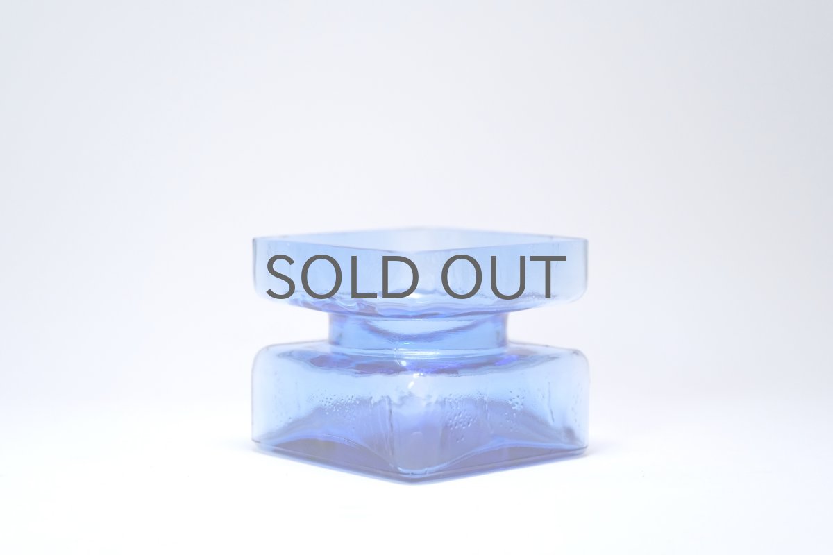 画像2: ビンテージ北欧雑貨/Riihimaen Lasi /リーヒマエン・ラシ/Pala/パラ/花瓶/ブルー/Mサイズ/No.1 (2)