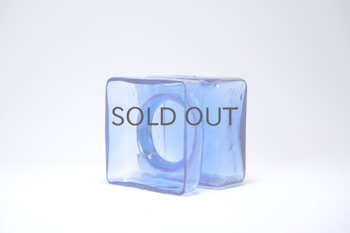 画像6: ビンテージ北欧雑貨/Riihimaen Lasi /リーヒマエン・ラシ/Pala/パラ/花瓶/ブルー/Mサイズ/No.1 (6)