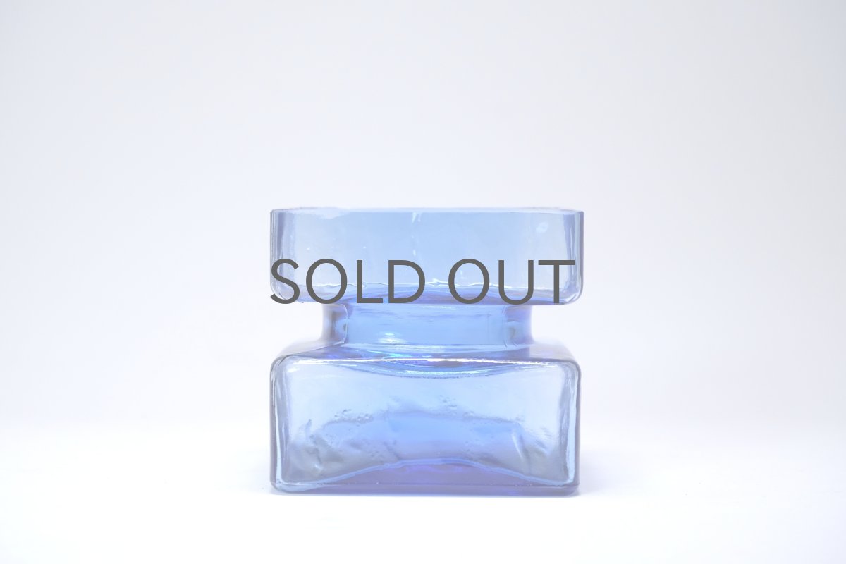 画像1: ビンテージ北欧雑貨/Riihimaen Lasi /リーヒマエン・ラシ/Pala/パラ/花瓶/ブルー/Mサイズ/No.2 (1)