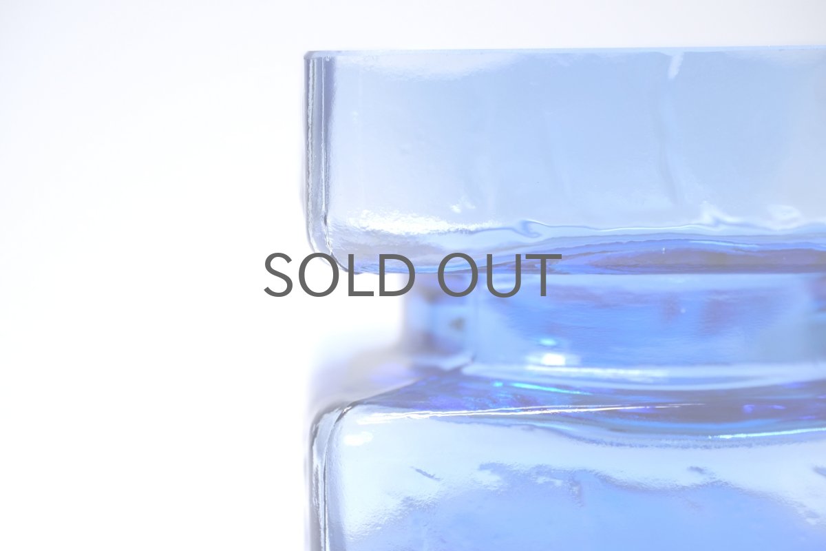 画像4: ビンテージ北欧雑貨/Riihimaen Lasi /リーヒマエン・ラシ/Pala/パラ/花瓶/ブルー/Mサイズ/No.2 (4)