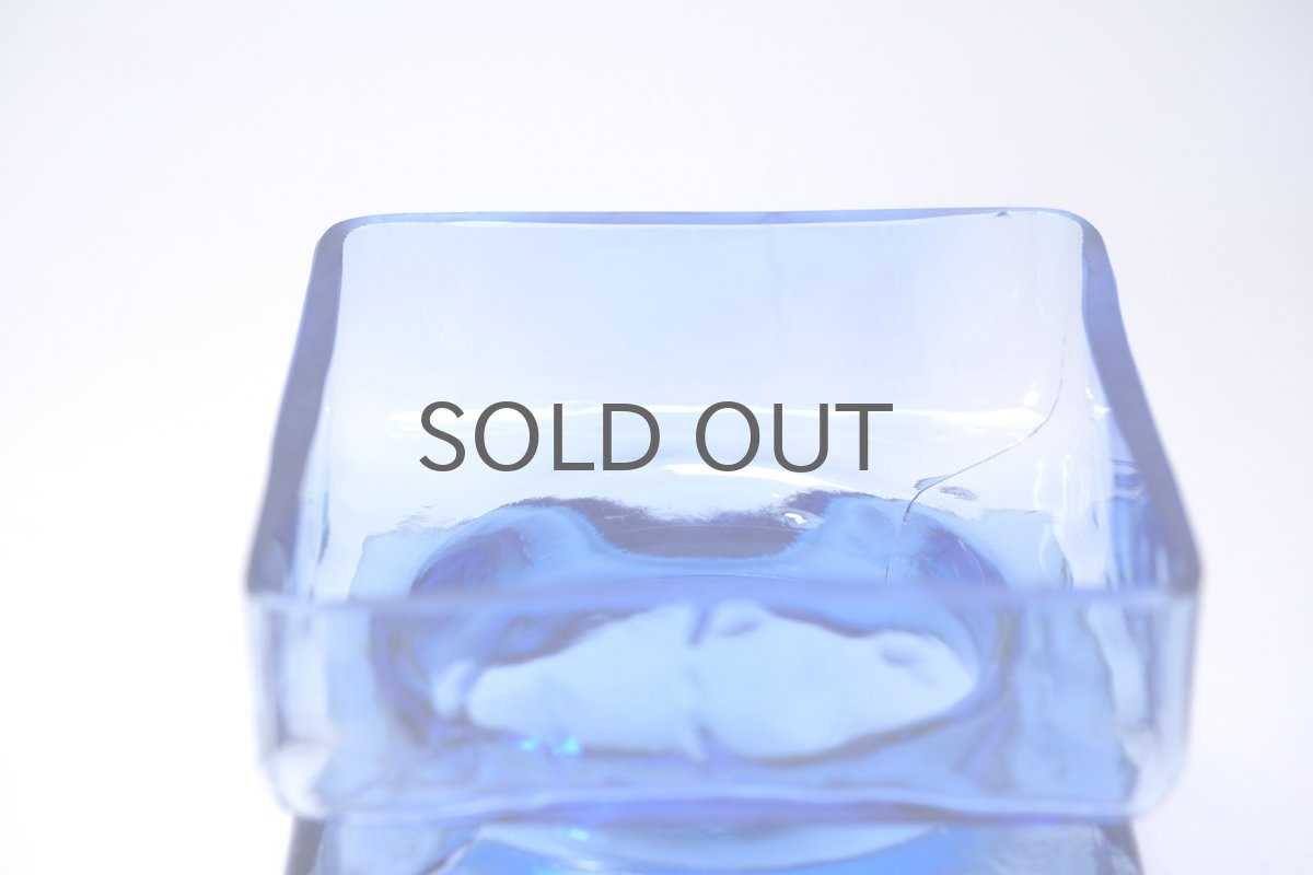 画像5: ビンテージ北欧雑貨/Riihimaen Lasi /リーヒマエン・ラシ/Pala/パラ/花瓶/ブルー/Mサイズ/No.2 (5)