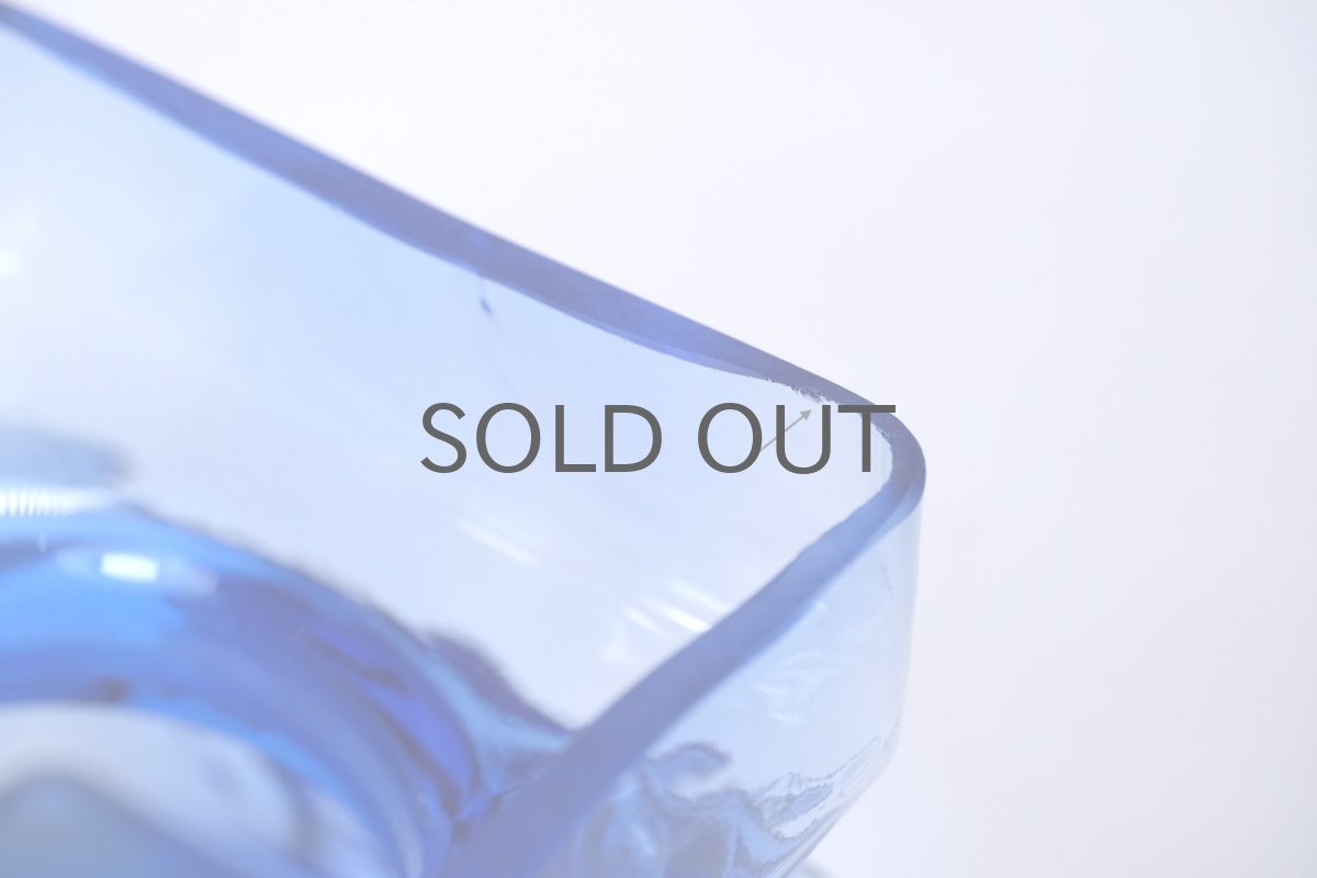 画像6: ビンテージ北欧雑貨/Riihimaen Lasi /リーヒマエン・ラシ/Pala/パラ/花瓶/ブルー/Mサイズ/No.2 (6)