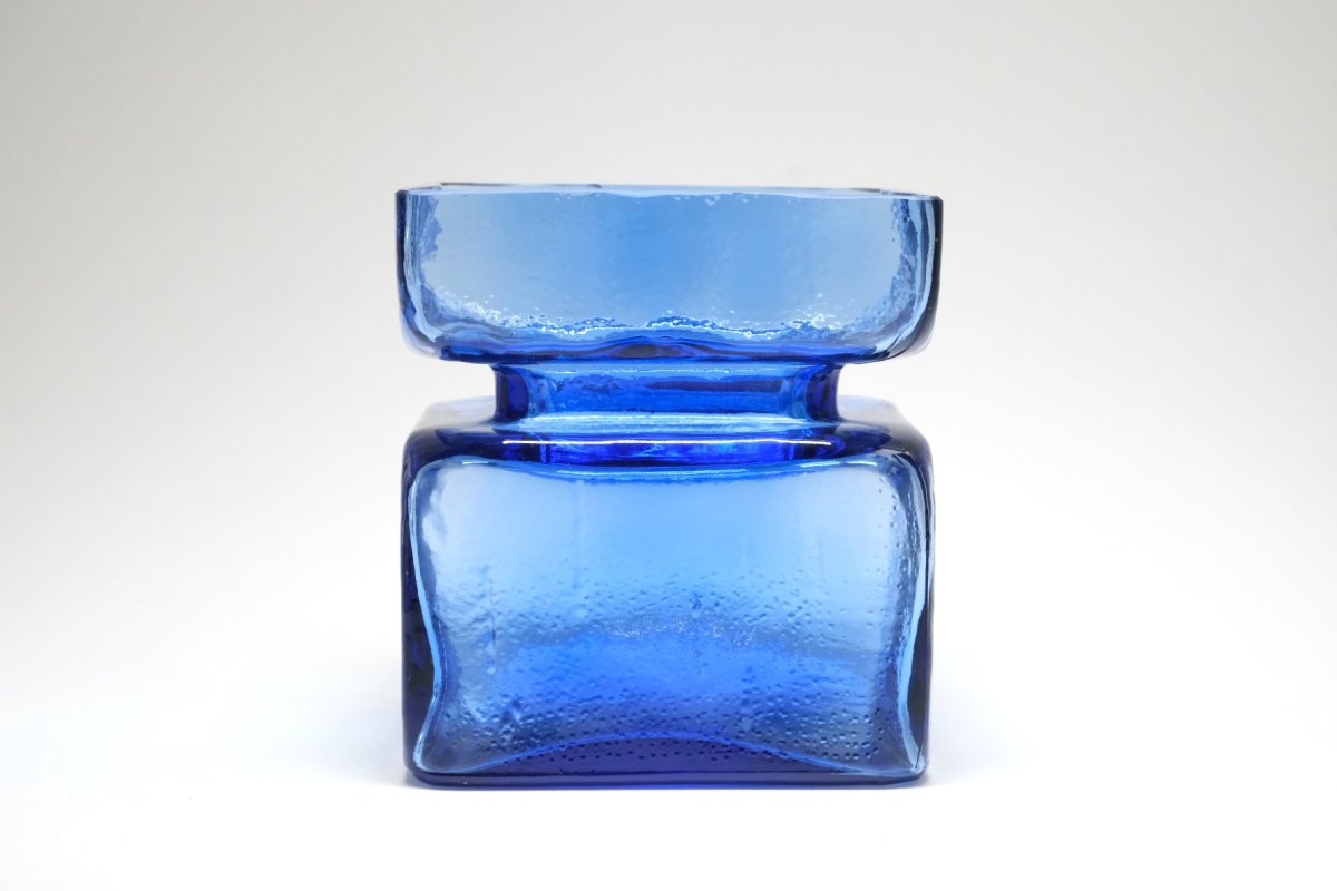 画像1: 北欧雑貨/Riihimaen Lasi/リーヒマエンラシ/Pala/パラシリーズ/花瓶/Lサイズ/ブルー (1)