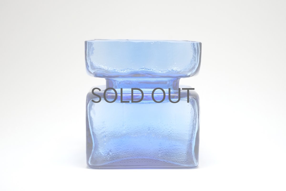 画像1: 北欧雑貨/Riihimaen Lasi/リーヒマエンラシ/Pala/パラシリーズ/花瓶/Lサイズ/ブルー (1)