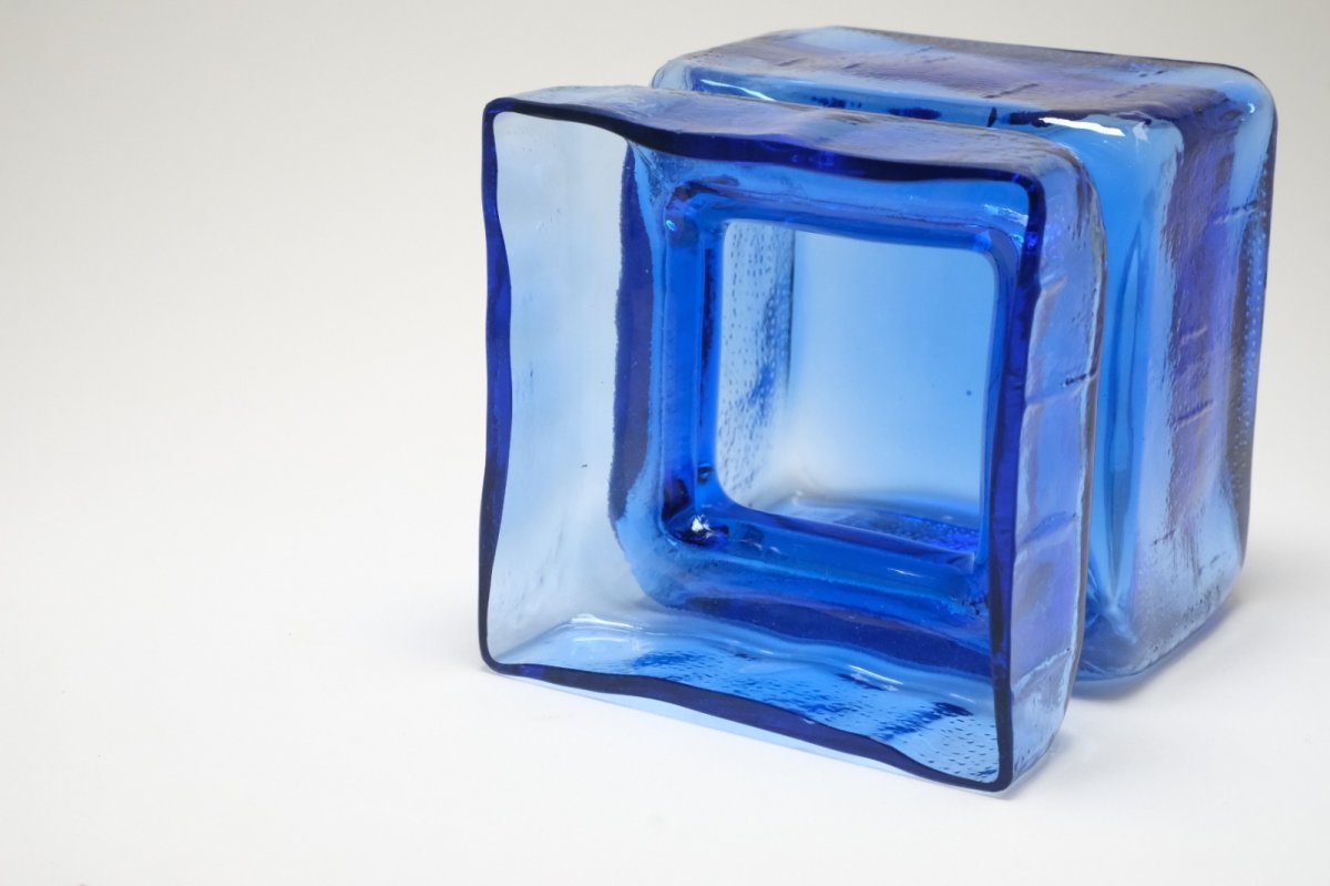 画像8: 北欧雑貨/Riihimaen Lasi/リーヒマエンラシ/Pala/パラシリーズ/花瓶/Lサイズ/ブルー (8)