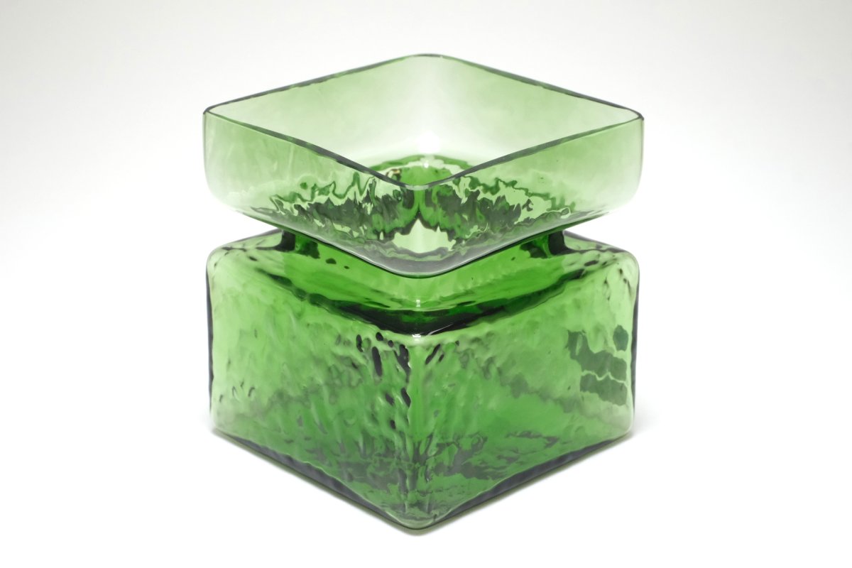 画像2: 北欧雑貨/Riihimaen Lasi/リーヒマエンラシ/Pala/パラシリーズ/花瓶/モスグリーン/Lサイズ (2)