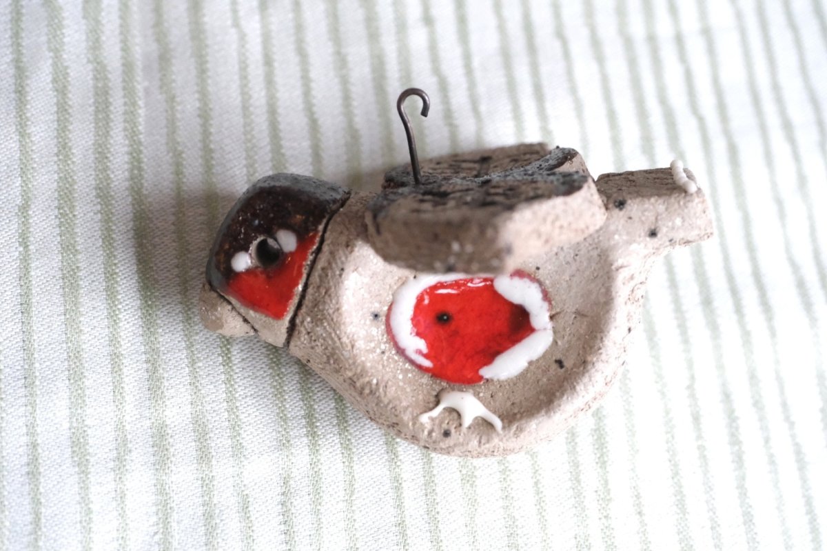 画像2: スウェーデン/Nittsjo/ニトジョ窯/Thomas Hellström/トーマス・ヘルストローム/クリスマスの小鳥/コマドリ (2)