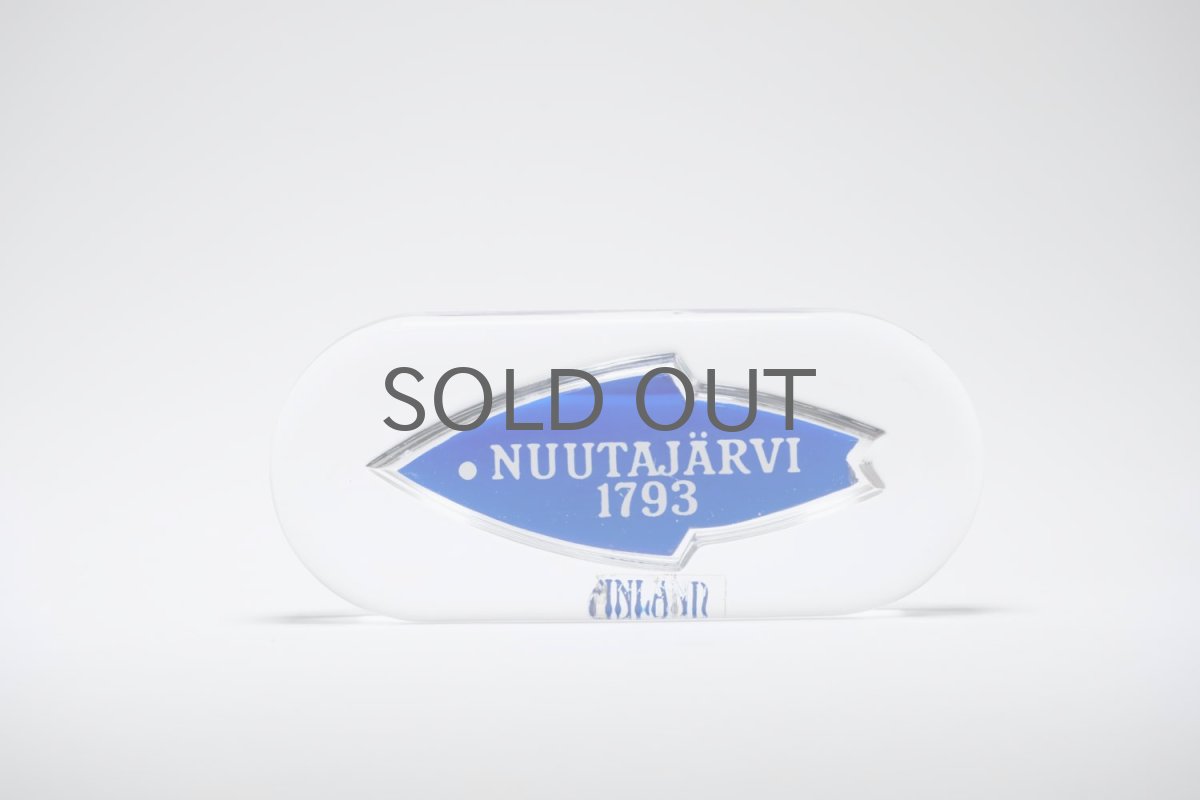 画像2: ビンテージ北欧雑貨/Nuutajarvi/ヌータヤルヴィ/ブランドロゴ/ブランドサイン/ブルー (2)