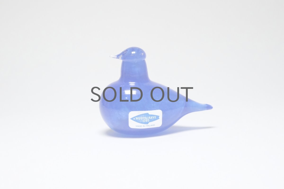 画像1: 北欧アートガラス/iittala/イッタラバード/Oiva Toikka/オイバトイッカ/Hippiainen/ヒッピアイネン/Golden-Crested Kinglet/ブルー (1)