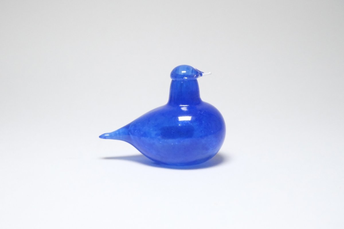 画像2: 北欧アートガラス/iittala/イッタラバード/Oiva Toikka/オイバトイッカ/Hippiainen/ヒッピアイネン/Golden-Crested Kinglet/ブルー (2)