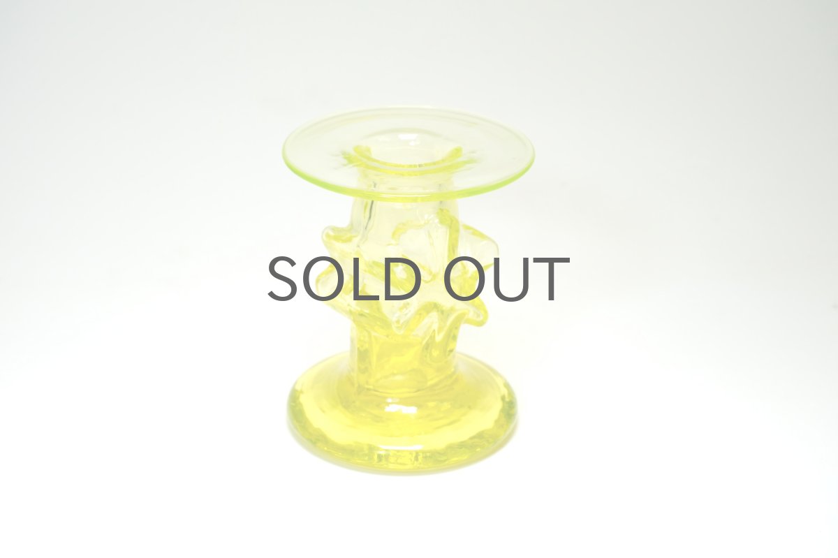 画像2: 北欧ビンテージ雑貨/フィンランド/Riihimaen Lasi/リーヒマエンラシ/Kasperi/Erkkitapio Siiroinen/イエロー1連/ウランガラス (2)