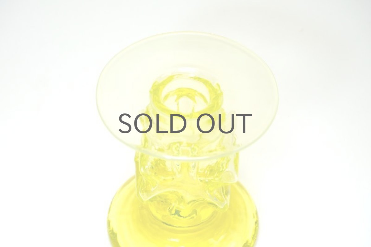 画像4: 北欧ビンテージ雑貨/フィンランド/Riihimaen Lasi/リーヒマエンラシ/Kasperi/Erkkitapio Siiroinen/イエロー1連/ウランガラス (4)