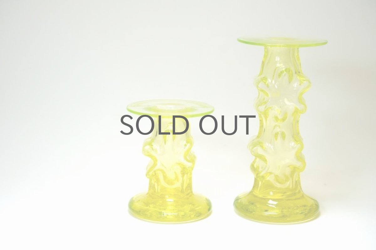 画像7: 北欧ビンテージ雑貨/フィンランド/Riihimaen Lasi/リーヒマエンラシ/Kasperi/Erkkitapio Siiroinen/イエロー1連/ウランガラス (7)
