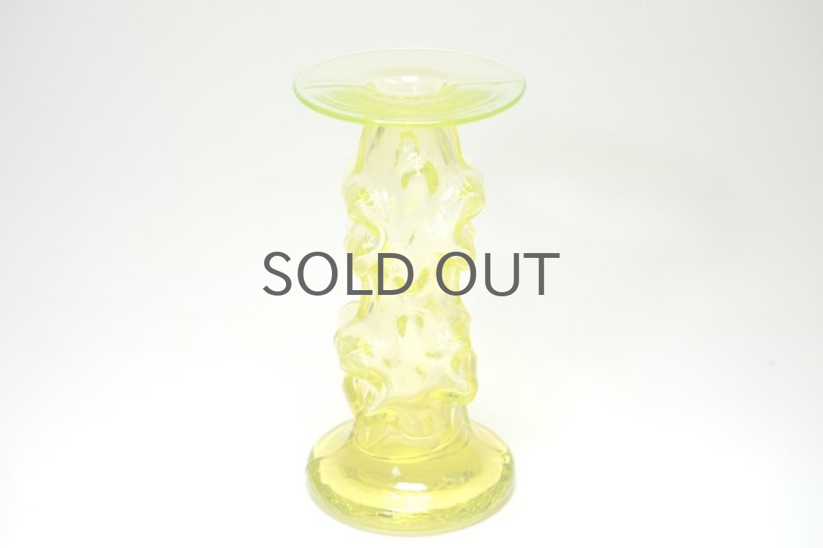 画像2: 北欧ビンテージ雑貨/フィンランド/Riihimaen Lasi/リーヒマエンラシ/Kasperi/Erkkitapio Siiroinen/イエロー2連/ウランガラス (2)