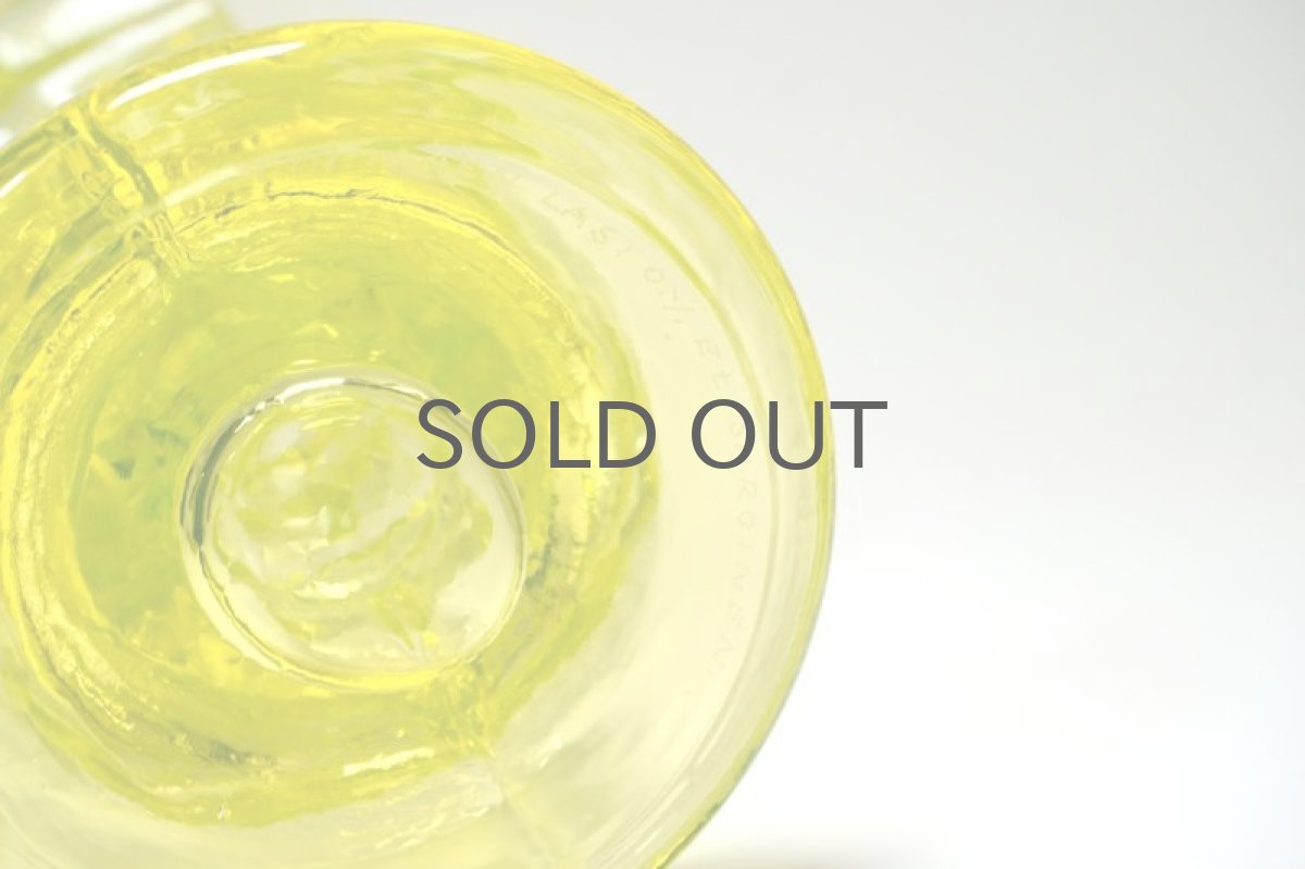 画像7: 北欧ビンテージ雑貨/フィンランド/Riihimaen Lasi/リーヒマエンラシ/Kasperi/Erkkitapio Siiroinen/イエロー2連/ウランガラス (7)