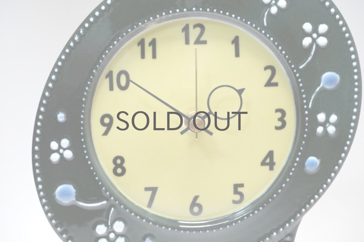 画像4: Rorstrand/ロールストランド/Sylvia Leuchovius/ シルヴィア・レウショブス/置き時計/小鳥/ダークグリーン/ヒビあり (4)