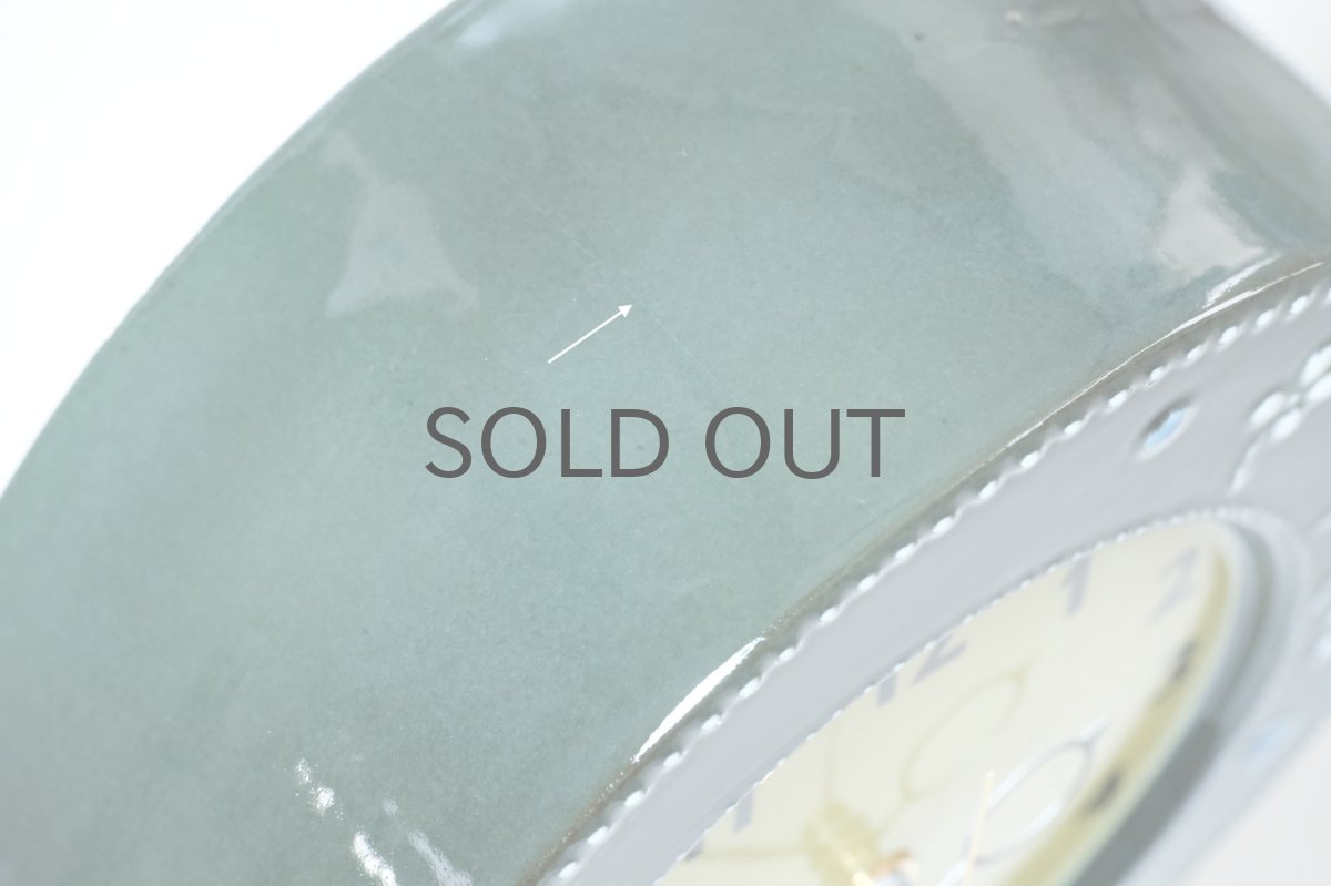 画像5: Rorstrand/ロールストランド/Sylvia Leuchovius/ シルヴィア・レウショブス/置き時計/小鳥/ダークグリーン/ヒビあり (5)