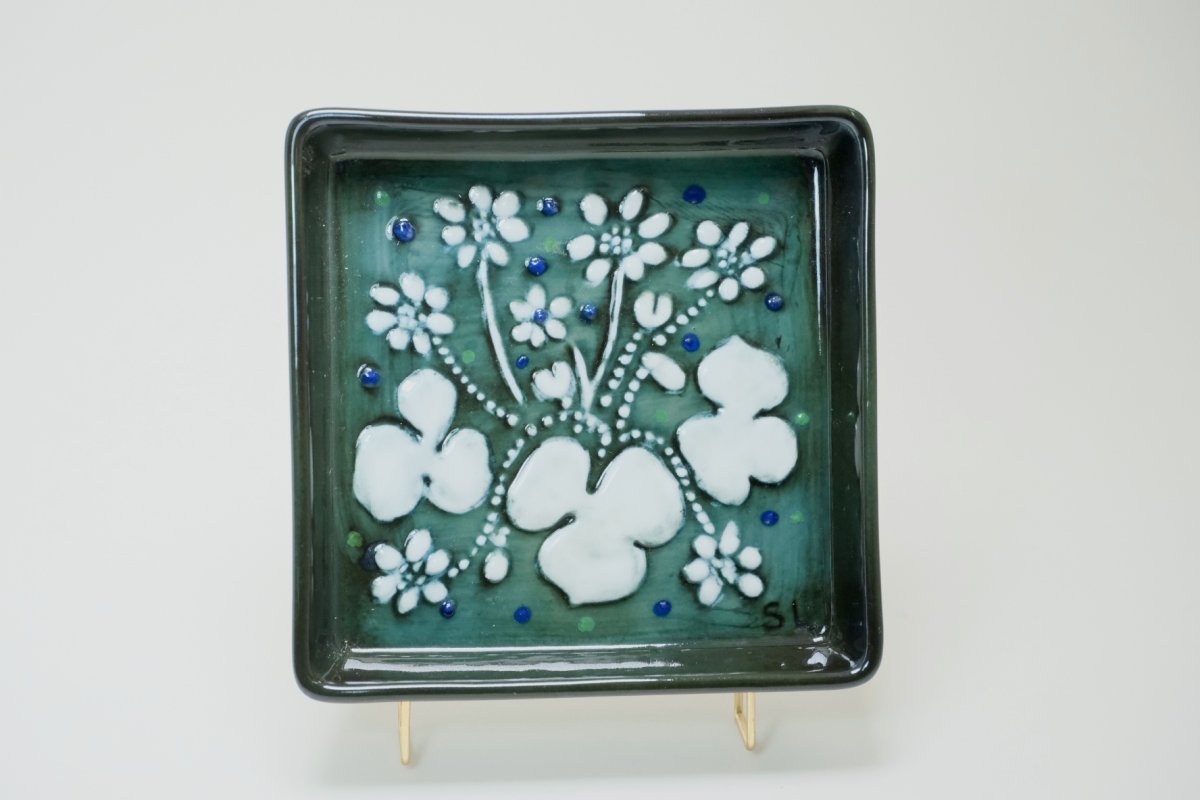 画像1: Rorstrand/ロールストランド/Sylvia Leuchovius/シルヴィア・レイショブス/陶板/壁掛け/花 (1)